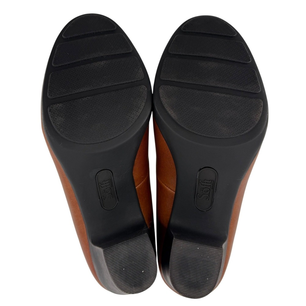 NEW Sofft Womens 7.5 Nasia Cork Brown Leather Round Toe Block Heel Comfort Pumps - Picture 5 of 6